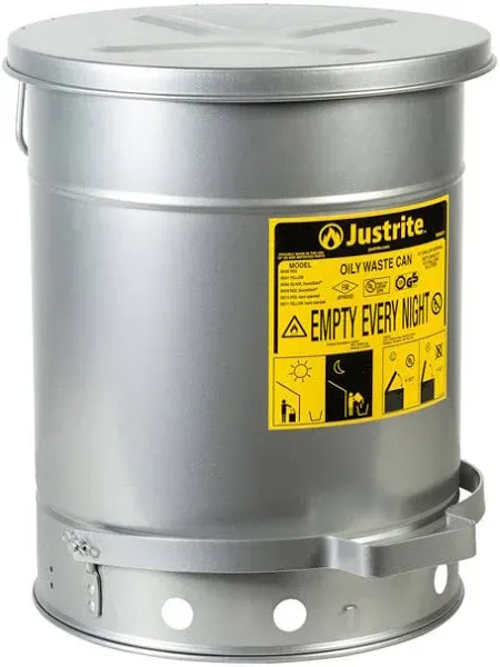 Justrite 10 Gallon Oily Waste Can