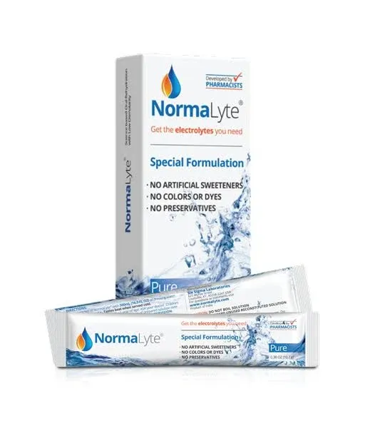 NormaLyte Oral Rehydration Salts- Pack of 6 (Pure) | Electrolyte Powder, Energy Supplements, Electrolytes Powder Packets, Potassium Supplement, Hydration Powder, No Preservatives, Vegan, Dehydration