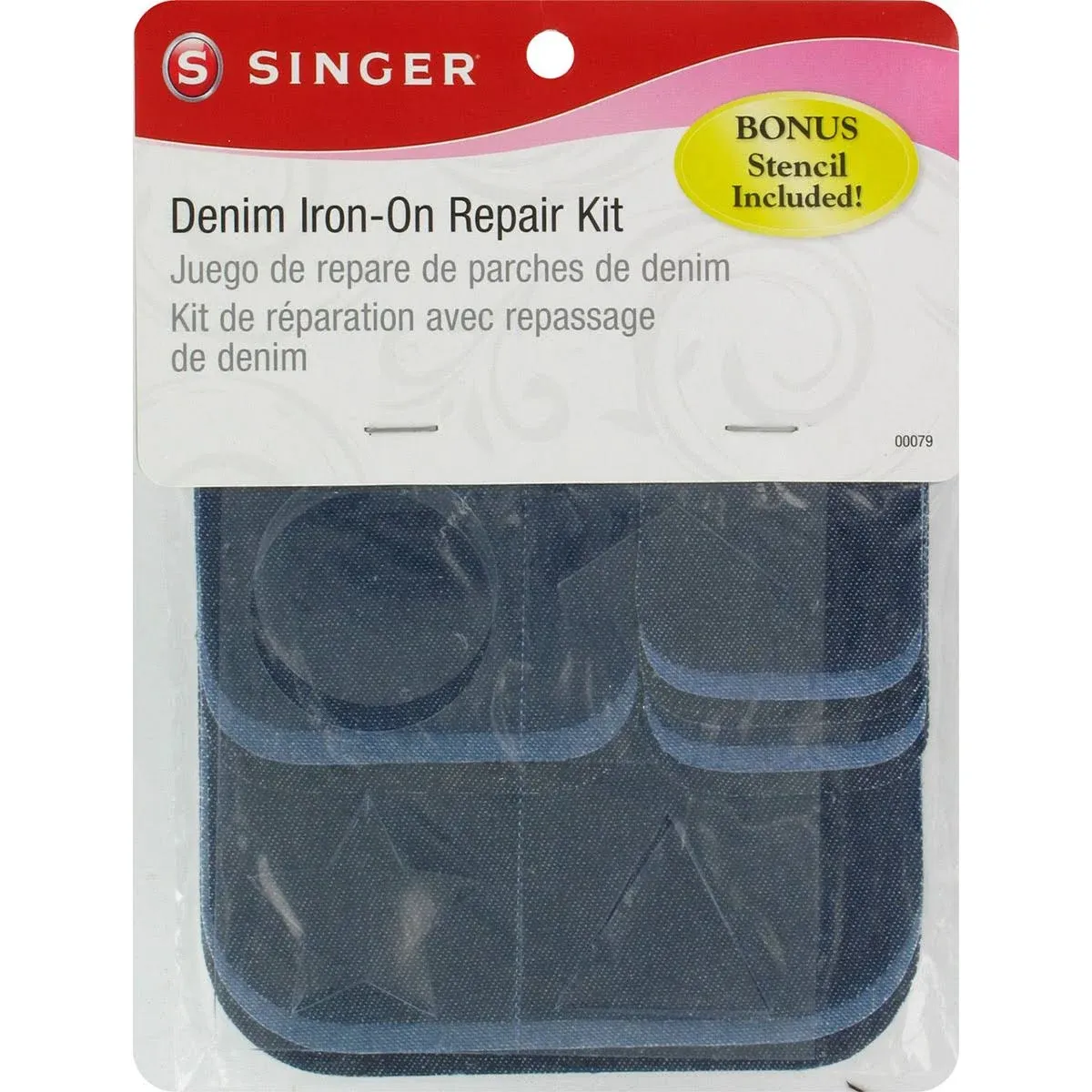 Iron-On Patch Repair Kit 12/Pkg Assorted Denim