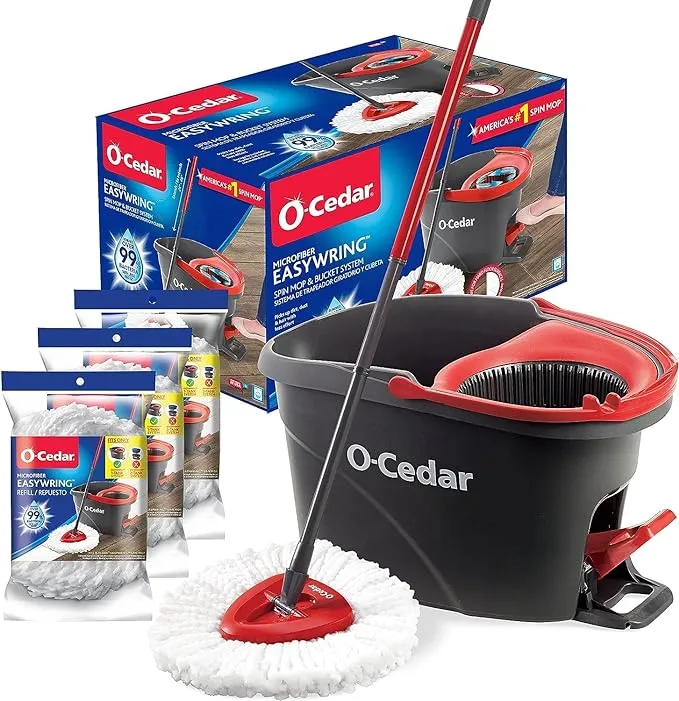 O-Cedar EasyWring Microfiber Spin Mop & Bucket Floor Cleaning System