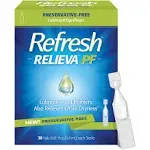 Refresh Relieva PF Lubricant Eye Drops, Preservative-Free, 0.01 Fl Oz Single-Use Containers, 30 Count