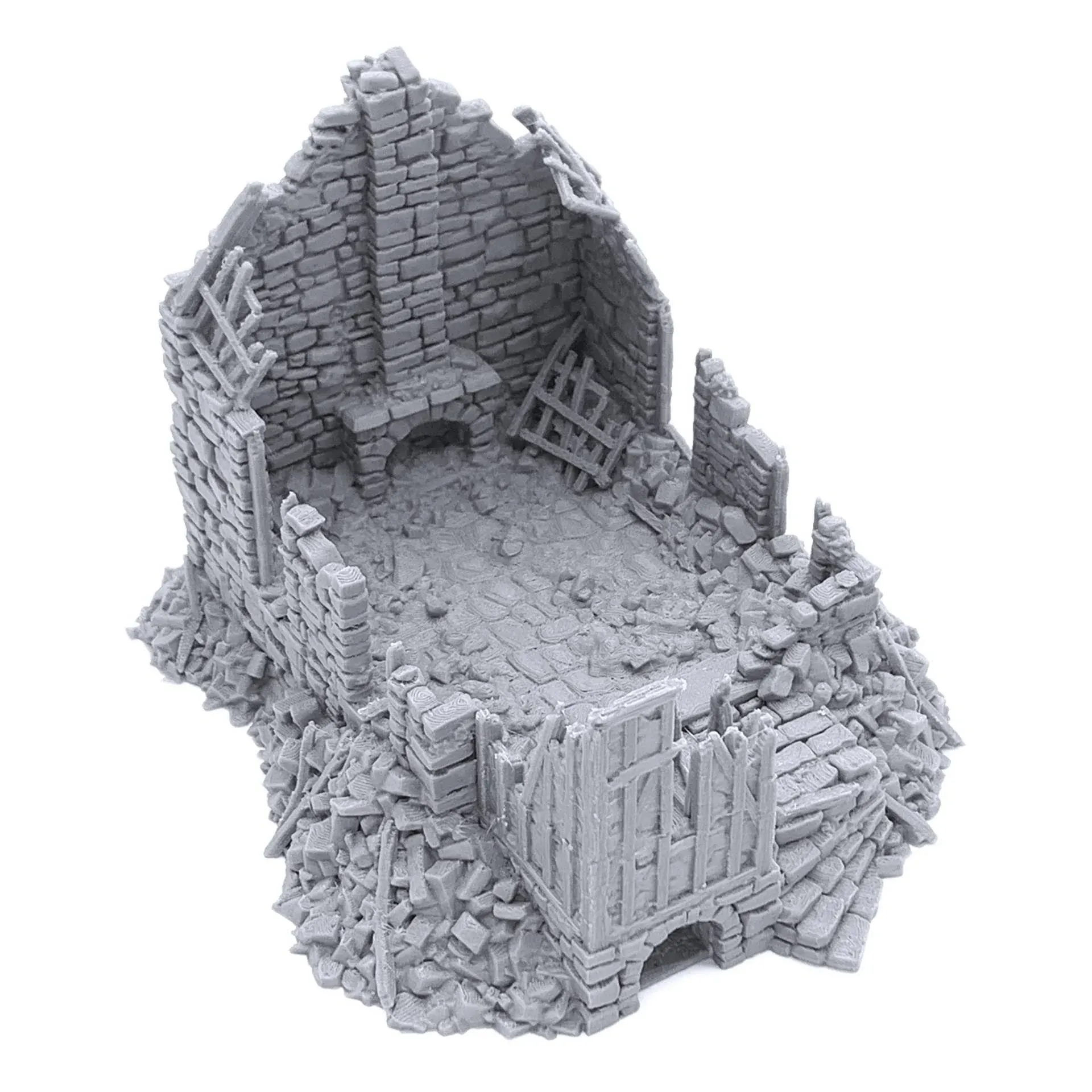 Ruined Barlyway Cottage 3D Printed Tabletop RPG Scenery and Wargame Terrain