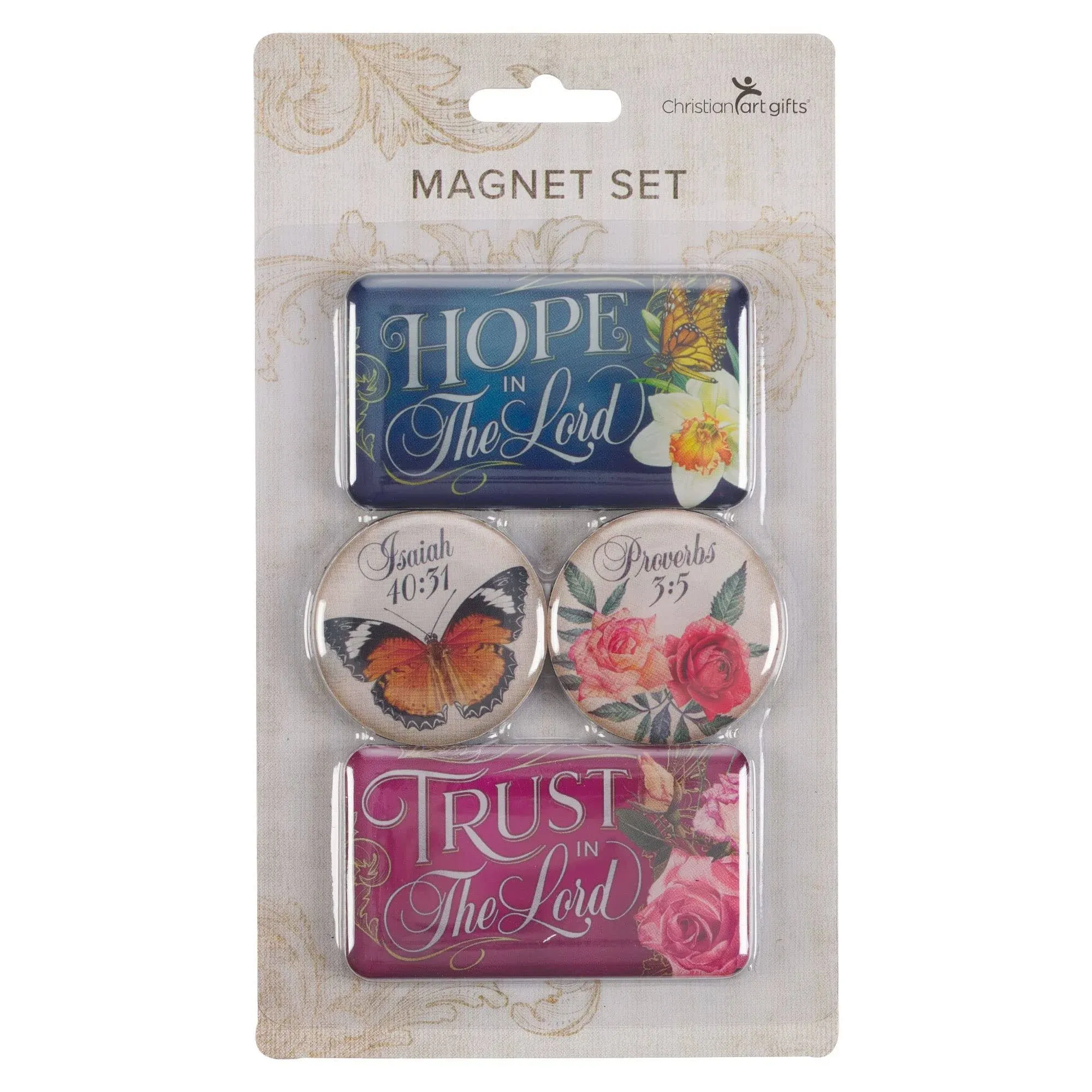 Magnet Set Trust & Hope In The Lord Floral & Butterflies