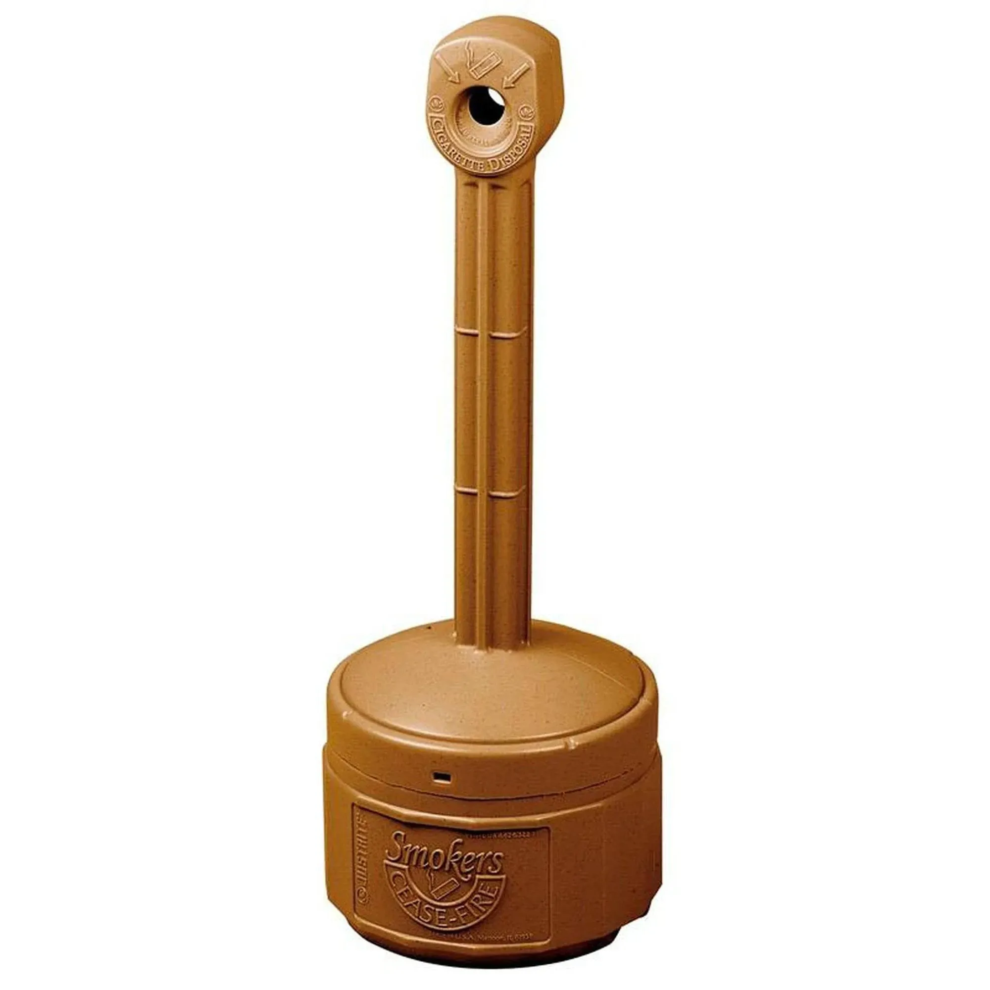 JUSTRITE Cigarette Receptacle: 1 gal Capacity, 30 in Ht, 11 in Wd, 11 in Base Dia., Green