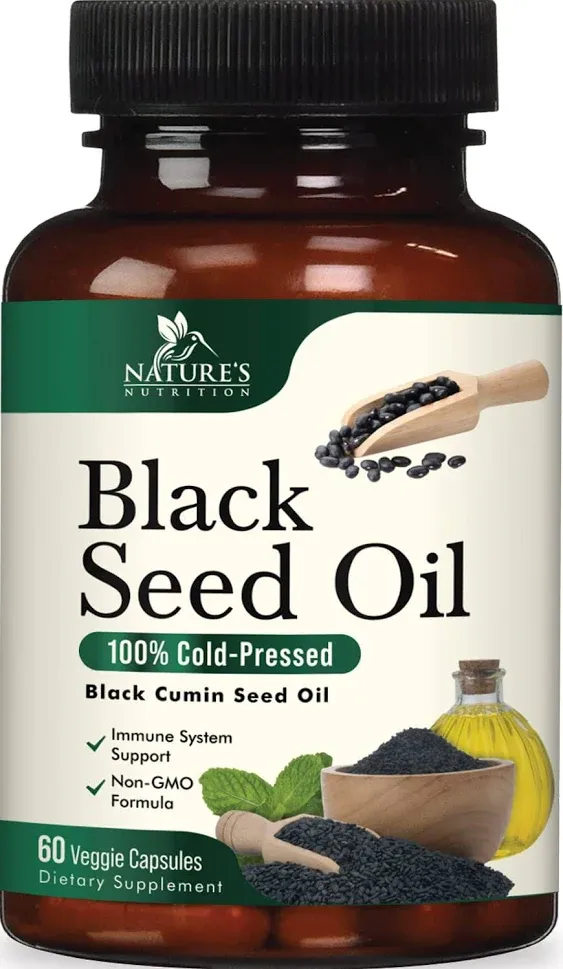 Amazing Herbs Cold-Pressed Black Seed Oil, 500 mg, Softgels - 90 count