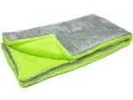 [Amphibian XL] Dual Side Microfiber Car Drying Towel - One Side Twist, One Side Plush - 20"x40" (Green/Gray)