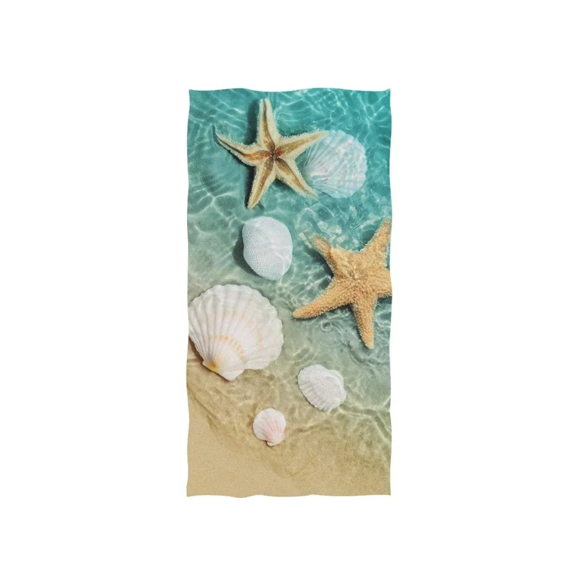 Hand Towels Starfish Seashell On Beach Soft Towels for Hotel Bathroom Gym 30” x 15”