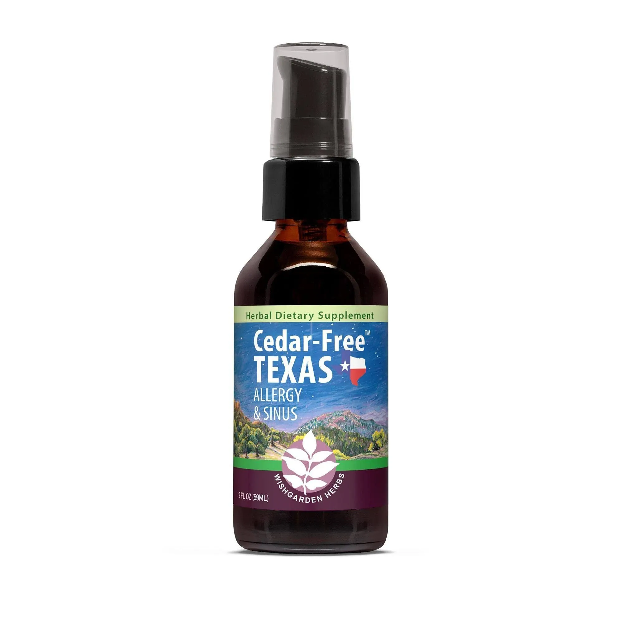 WishGarden Herbs Cedar-Free Texas Allergy & Sinus - Plant-Based Herbal Allergy Relief for Adults, Helps Soothe Cedar Fever Symptoms, Zone 5 Allergy Formula, Texas Cedar Fever Allergy Relief Drops, 2oz