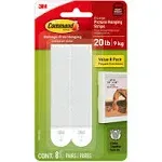 Command 20 lb White Picture Hanging Strips 8 Pairs