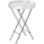 VEVOR Acrylic Folding Tray Table Acrylic End Table with Folding x Leg Clear Acrylic Side Table for Coffee Drink Food Snack Suitable in Living Room