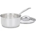 Cuisinart Chef's Classic Stainless Steel Mirror Finish Exterior 1 1/2-Quart Saucepan with Lid, Handle Is Wide And Easy To Grip