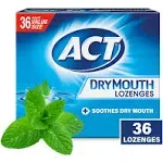 Act Dry Mouth Lozenges Soothing Mint 36 Count