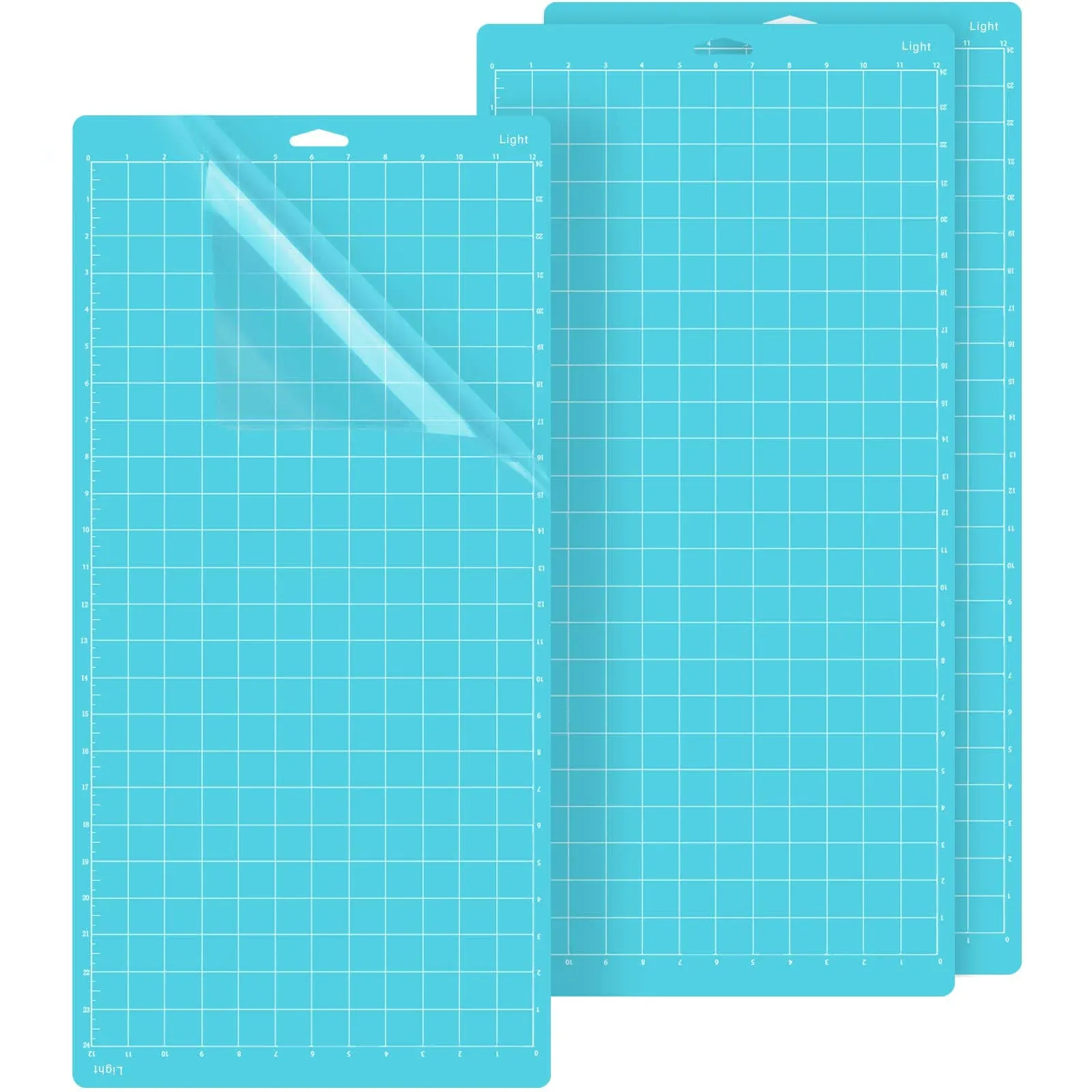 Gwybkq Cutting Mat for Cricut Air 2/Air/One/Maker/Explore(12x24Inch),3 Pack Light Blue Adhesive Sticky Non-Slip Mats for Craft