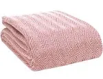 100% Soft and Breathable Cotton Thermal Blanket Queen Red - Perfect for Layering