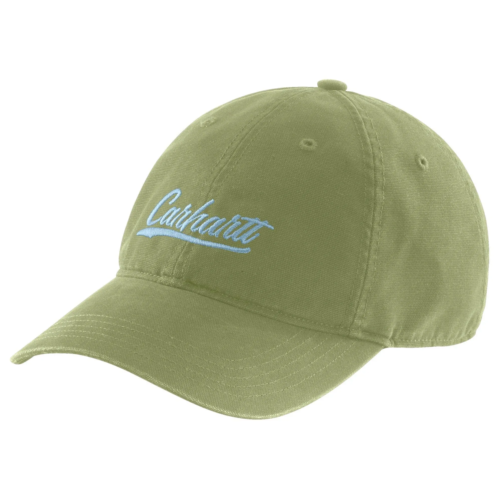 Carhartt Women's Canvas Script Graphic Cap, Green Olive