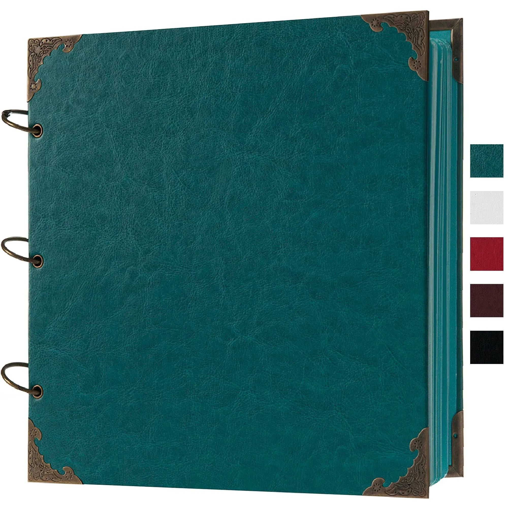 potricher 12 x 12 inch Large Leather Hardcover 80 Pages DIY Scrapbook Photo Album ...