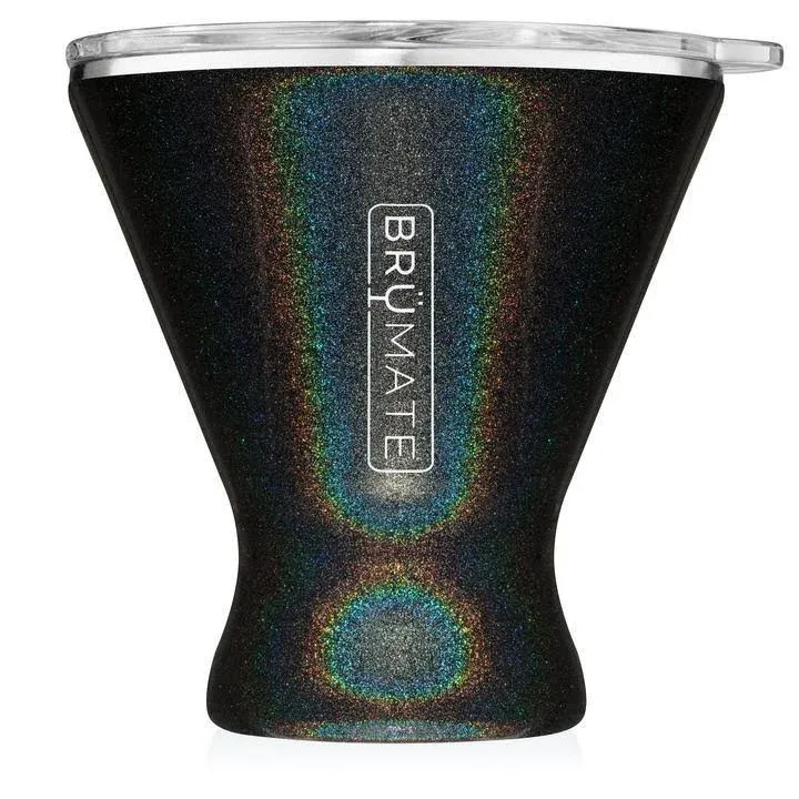 BruMate MargTini 10oz Martini Glitter Charcoal