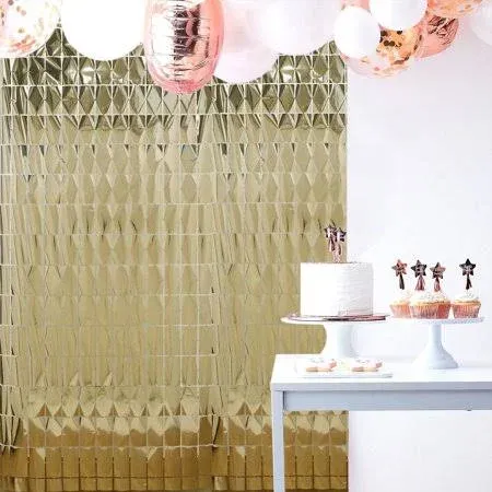 Efavormart Gold Round Chain Foil Fringe Door Window Curtain Party Backdrop ...