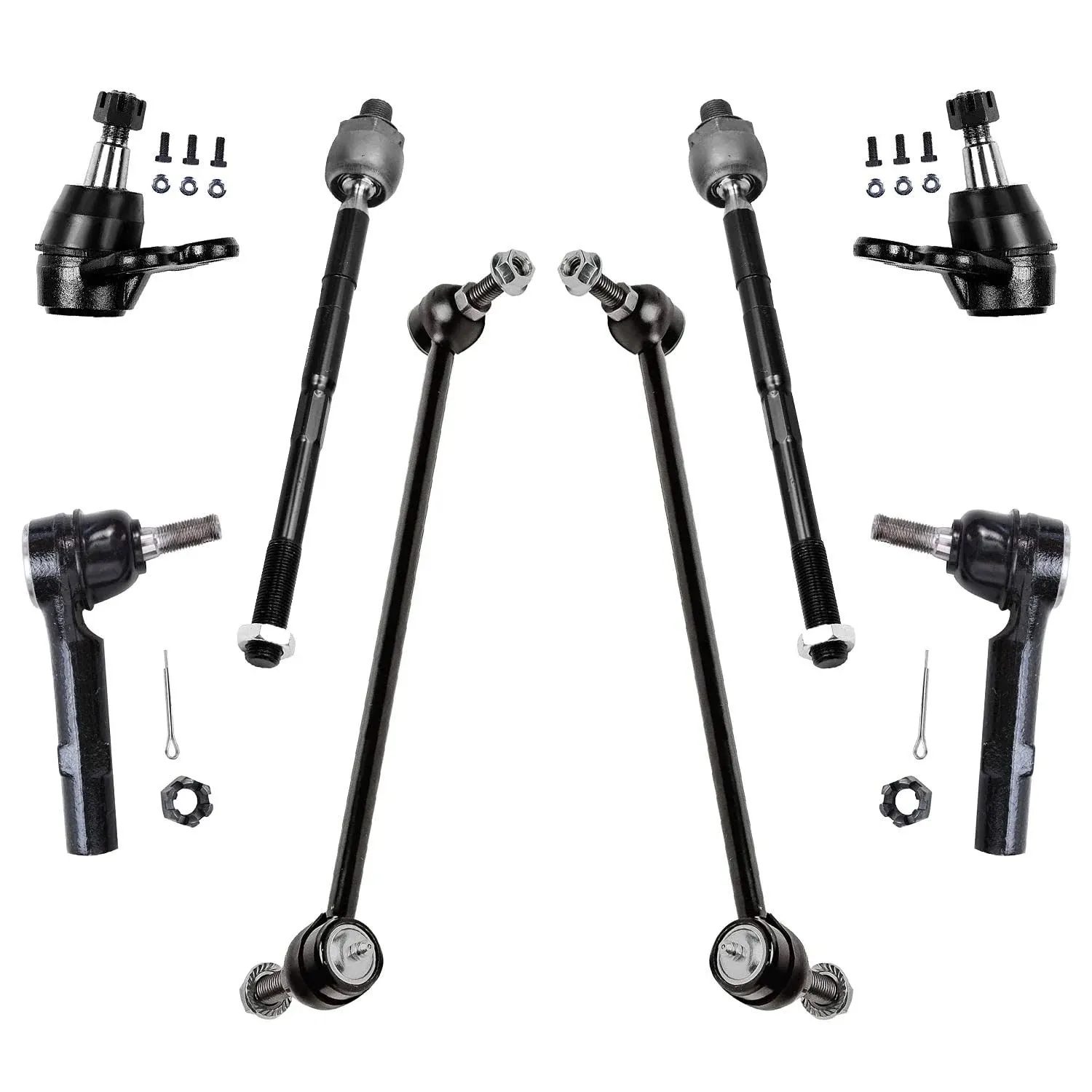 Detroit Axle - Front 8pc Suspension Kit for Buick Enclave Chevrolet Traverse GMC Acadia Limited Saturn Outlook, 4 Tie Rod Ends 2 Sway Bars 2 Lower Ball Joints Replacement