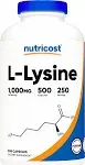 Nutricost, L-Lysine, 500 mg, 500 Capsules