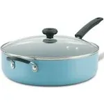 Farberware 6-Quart Easy Clean Aluminum Covered Jumbo Cooker/Skillet with Helper Handle, Size: 6qt, Blue