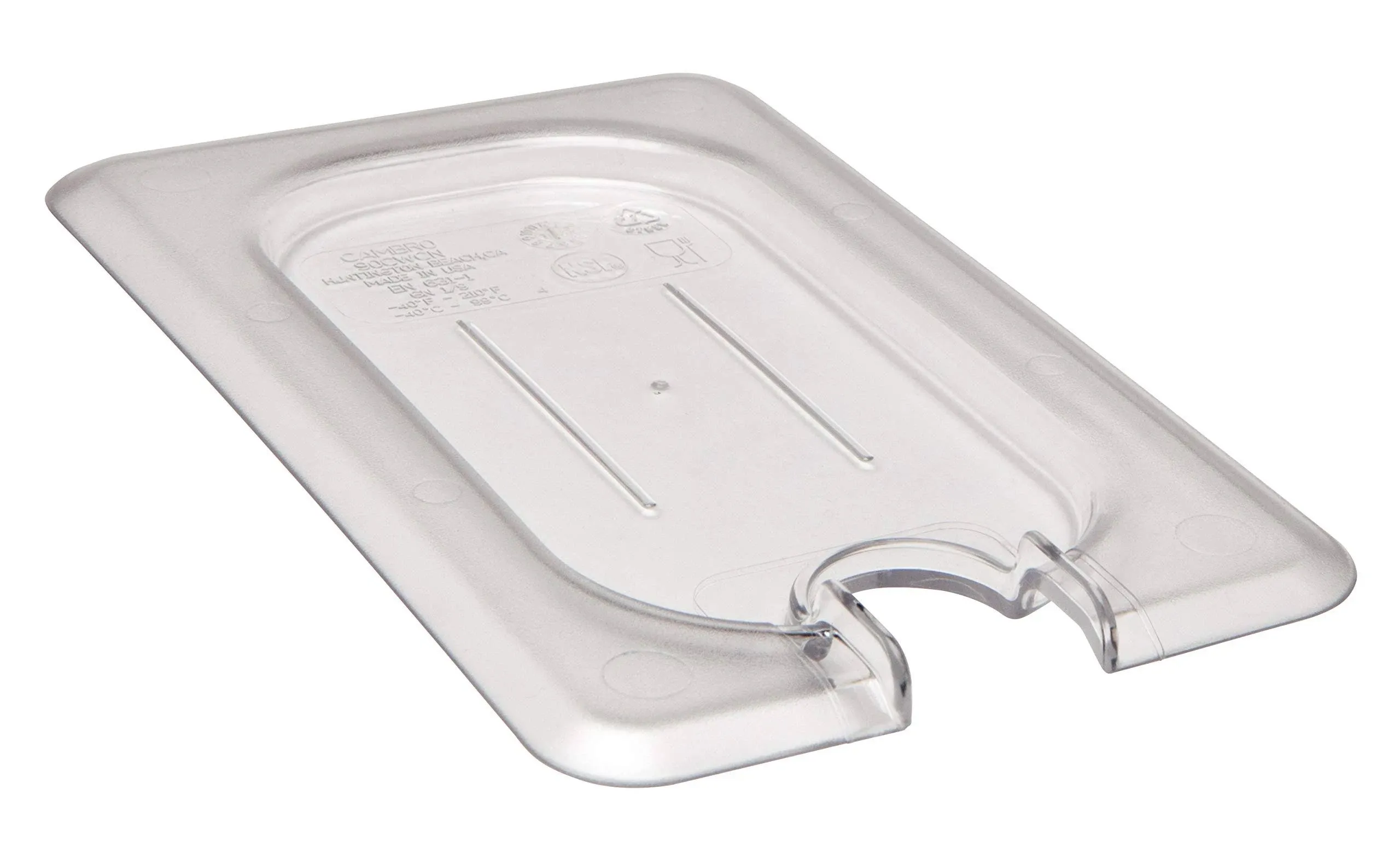 Cambro 90CWCN135 Camwear Clear 1/9 Size Flat Notched Food Pan Cover