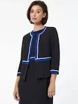 Kasper Women's Contrast Frame Piped Jacket - Black/Royal - Size 12