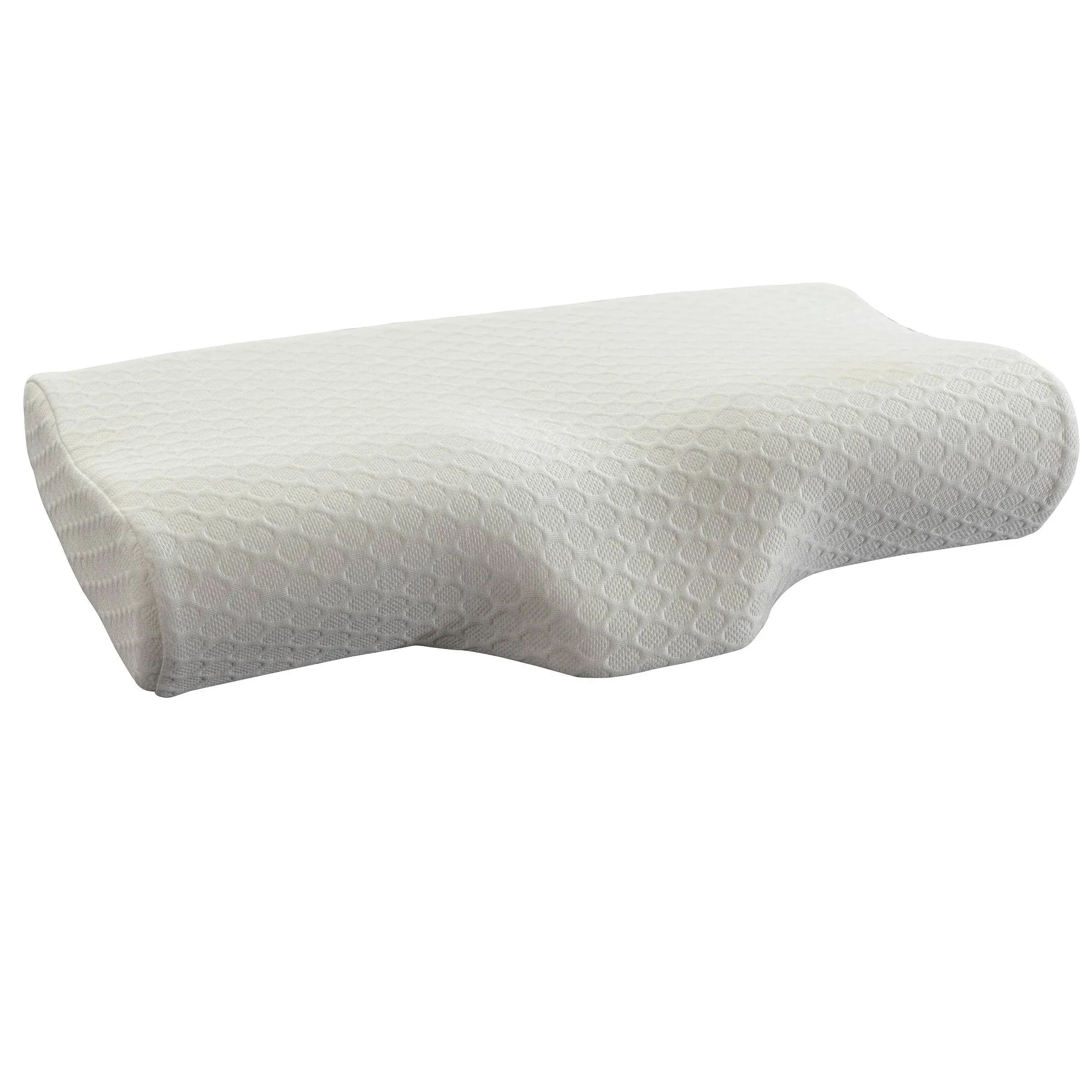 Home-Complete Cervical Memory Foam Neck Washable Cover-Contour Pillows for Side, Back, and Stomach Sleepers, White 