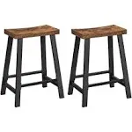 VASAGLE Bar Stools Set of 2 Bar Chairs Kitchen Breakfast Bar Stools with Footrest