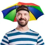 Windy City Novelties - Rainbow Umbrella Hat for Adults and Kids | for Summer Party Favors Hiking Camping Beach Wearables Sun Protection