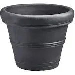 Crescent Garden Brunello Planter, 14-Inch, Caviar Black