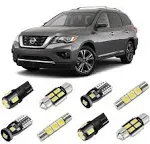 White Interior LED Lights Kit for Nissan Pathfinder 2013 2014 2015 2016 2017 2018 2019 2020 Super Bright 6000K Interior LED Bulbs Package + License Plate Lights and Install Tool