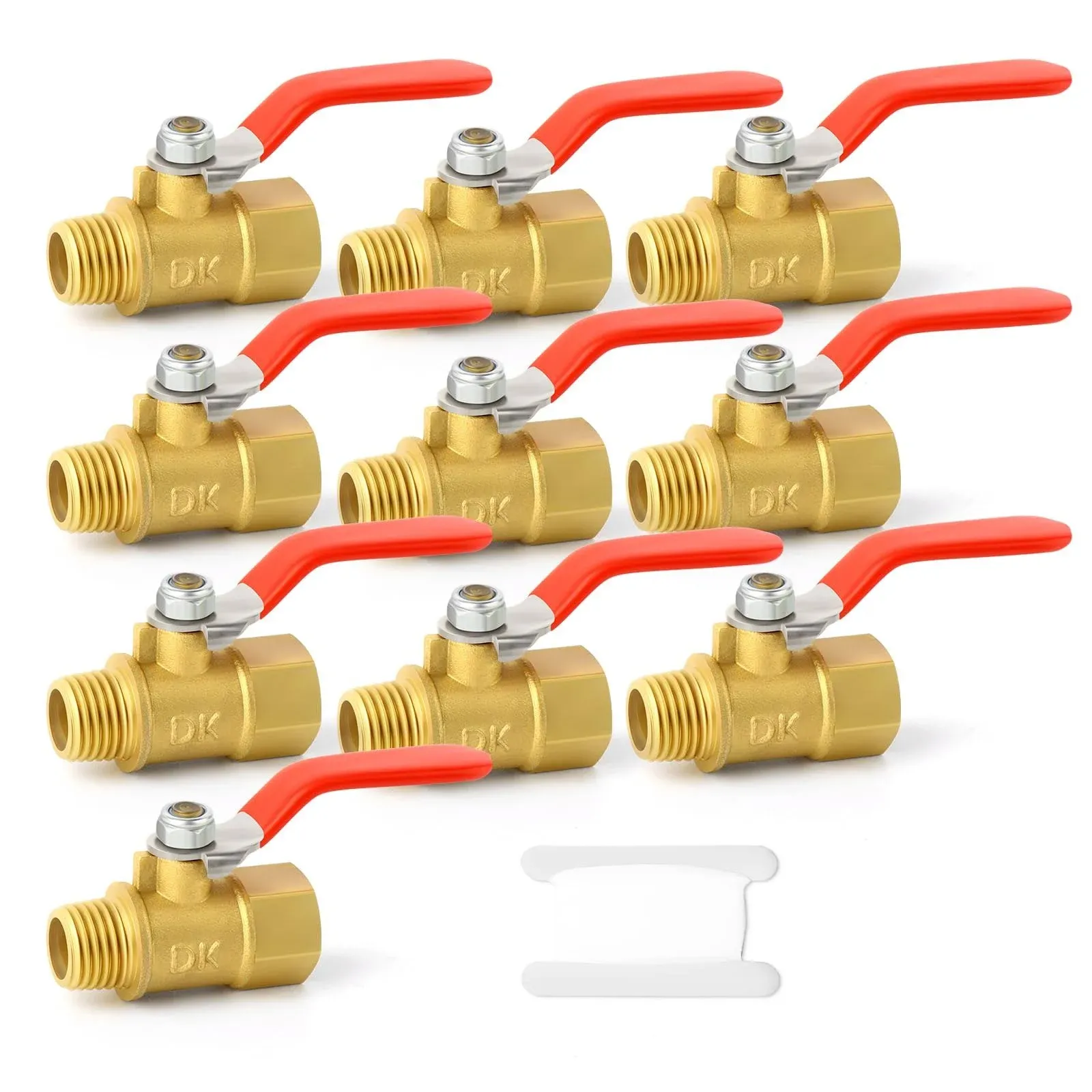 3PCS 1/4 Inch Heavy Duty Brass Ball Valve Shut off Switch, 1/4 Inch Male X Femal