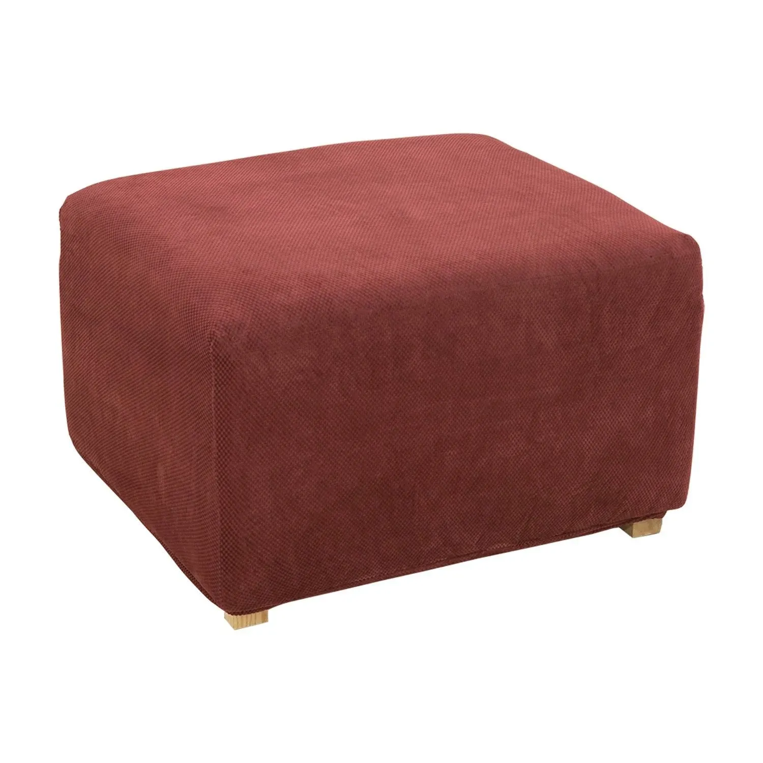 Sure Fit Stretch Pique Oversized Ottoman Slipcover, Garnet