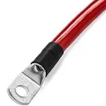 Single Red 1 ft 4 AWG Battery Cable with 5/16" Ring Terminals