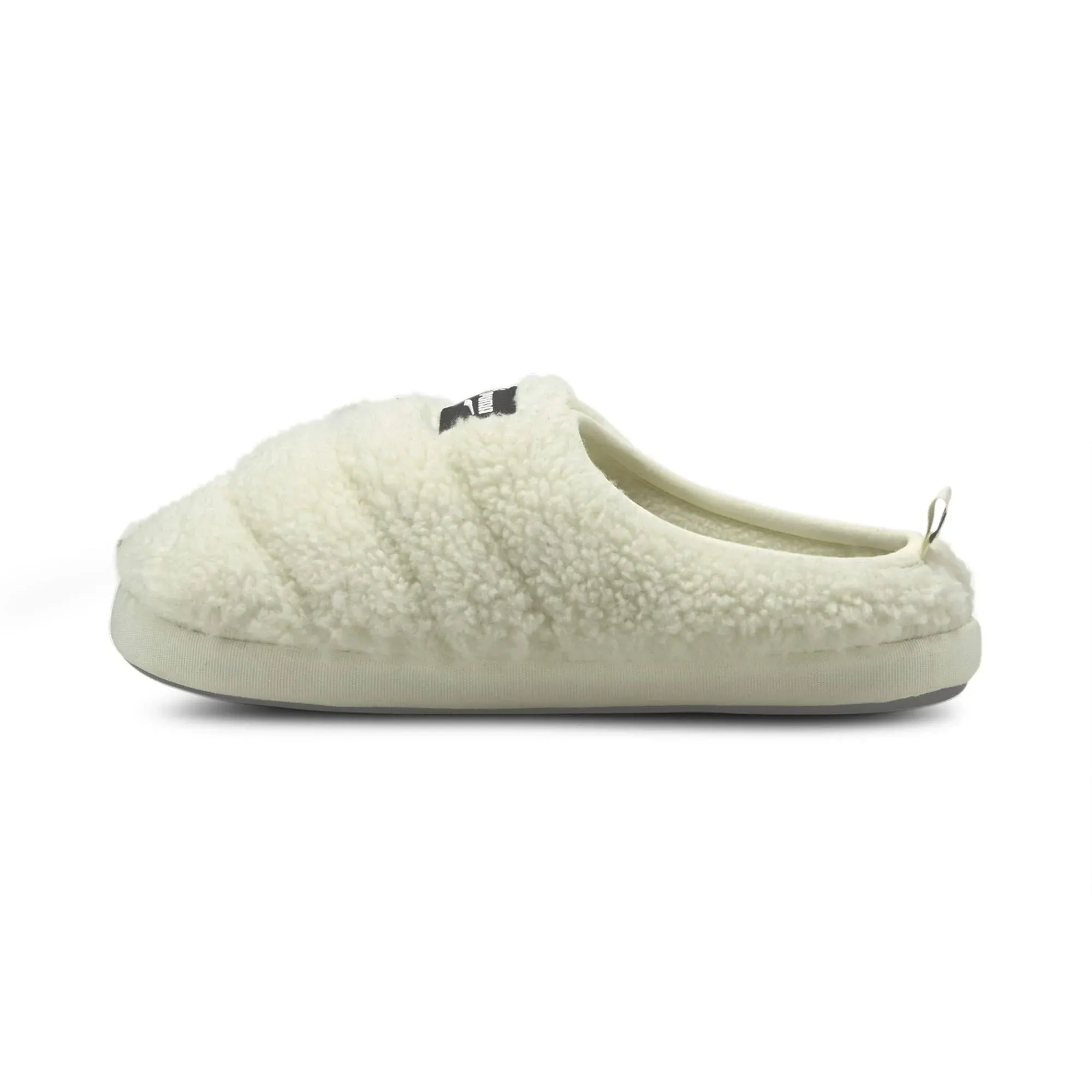 Puma Scuff Sherpa Slippers, Whisper White/Black, 13