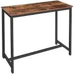 HOOBRO Bar Table, 47.2” Rectangular Pub Table, Dining Table for Living Room, Dining Room, Kitchen, Adjustable Feet, Sturdy Metal Frame, Industrial