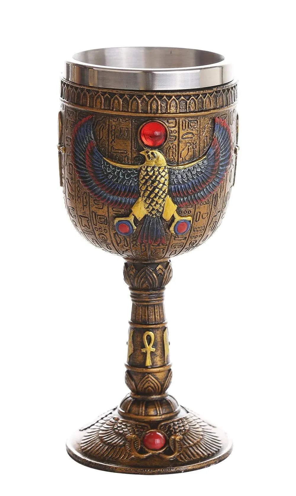 Pacific Giftware Ancient Egyptian Winged Horus Falcon Ceremonial Chalice Cup 7oz Wine Goblet