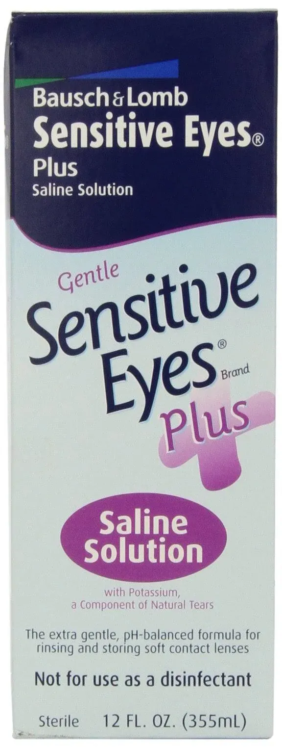 Bausch & Lomb Sensitive Eyes Plus Saline Solution - 12 oz bottle