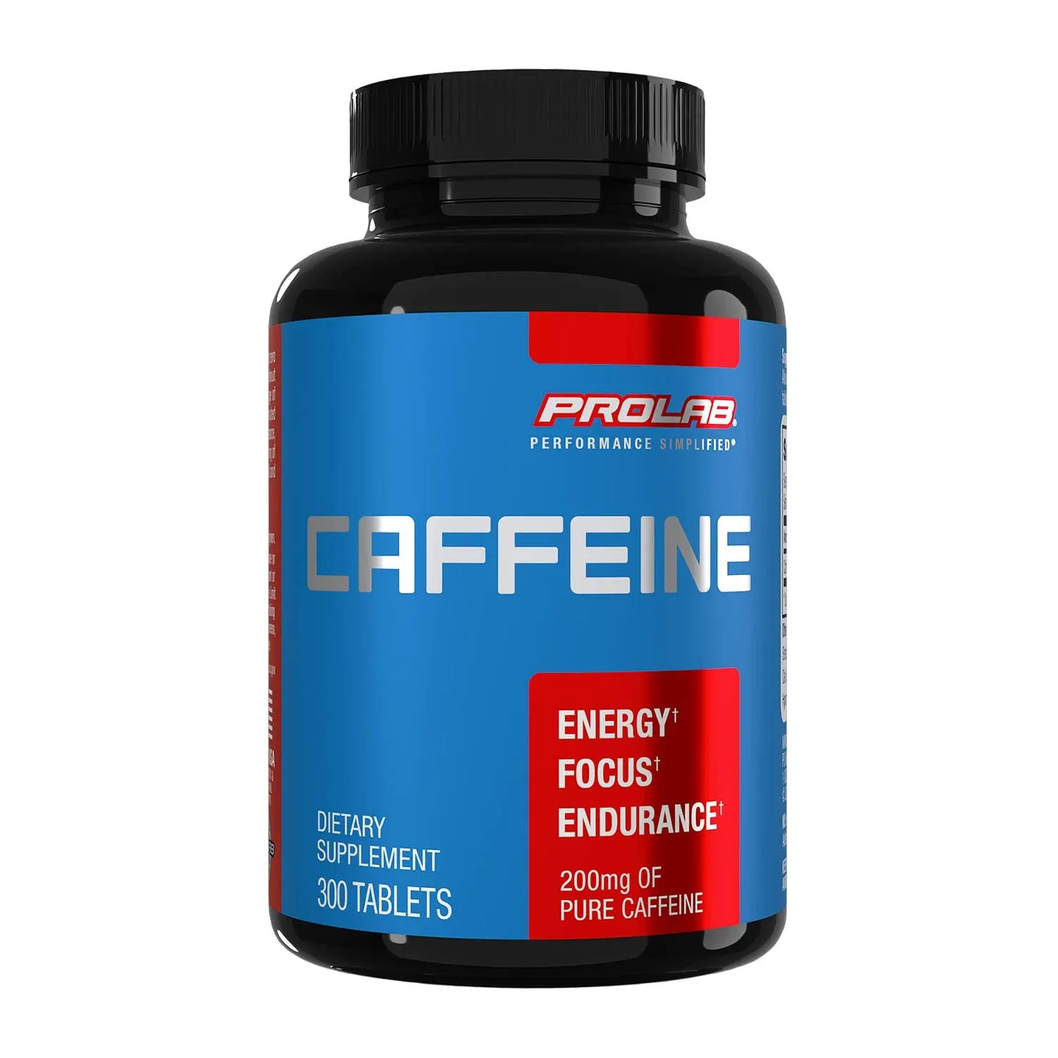 ProLab Caffeine Tablets 200mg - 300ct | Energy Support, Helps Enhance Endurance & Mental Focus, Reduce Fatigue, Pre-Workout, Extra Strength