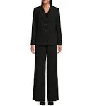 Nipon Boutique Crepe Notch Lapel Collar Long Sleeve Button Front Jacket Pant Set - 6