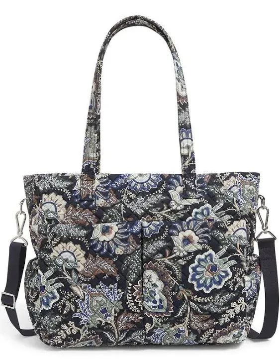 Vera Bradley Multi-Compartment Shoulder Bag Plum Pansies | Occasionally Yours