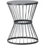 Fern Outdoor 16 inch Iron Side Table , Matte Red