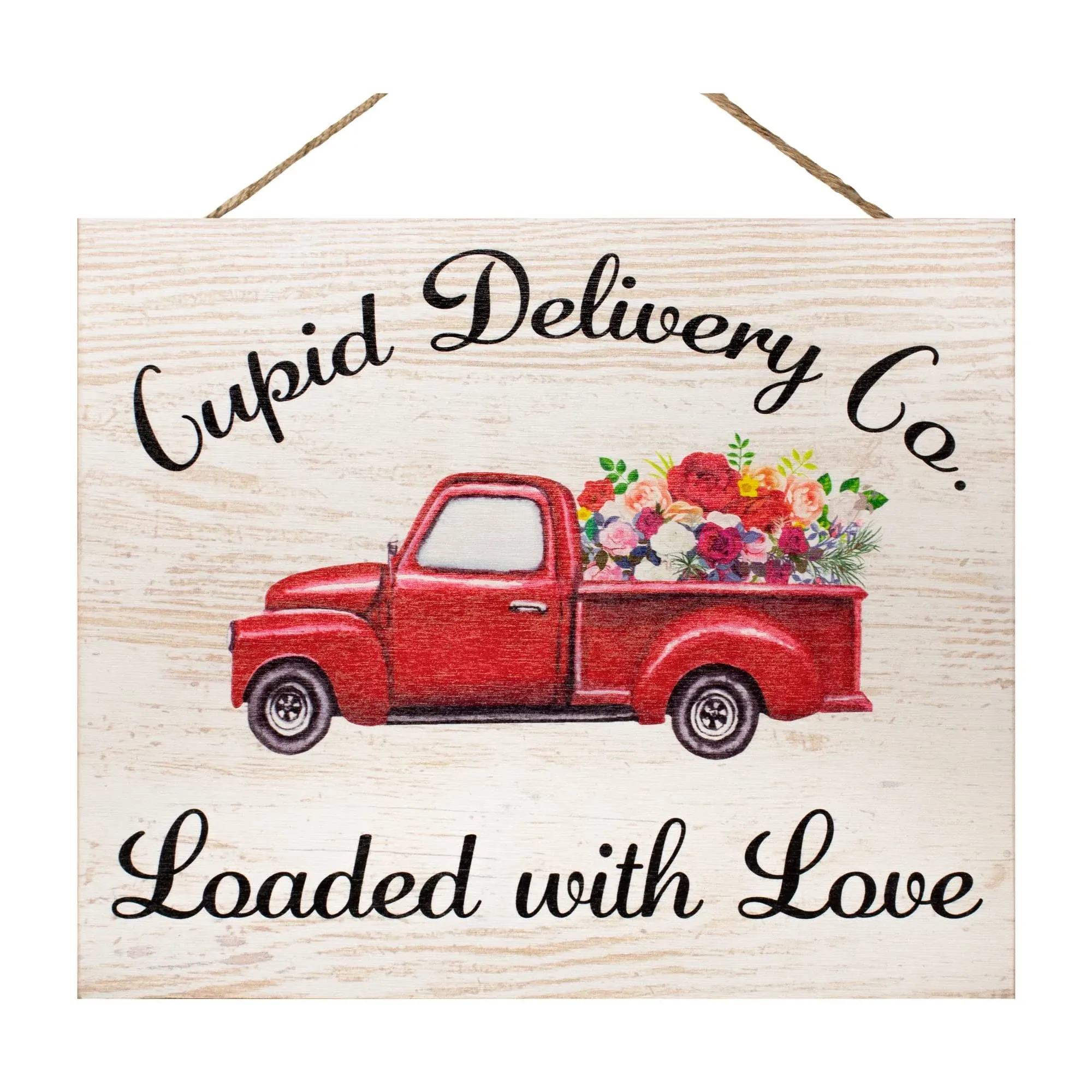 JennyGems Happy Valentines Day Decor, Red Truck Valentines Sign, Cupid Delive...