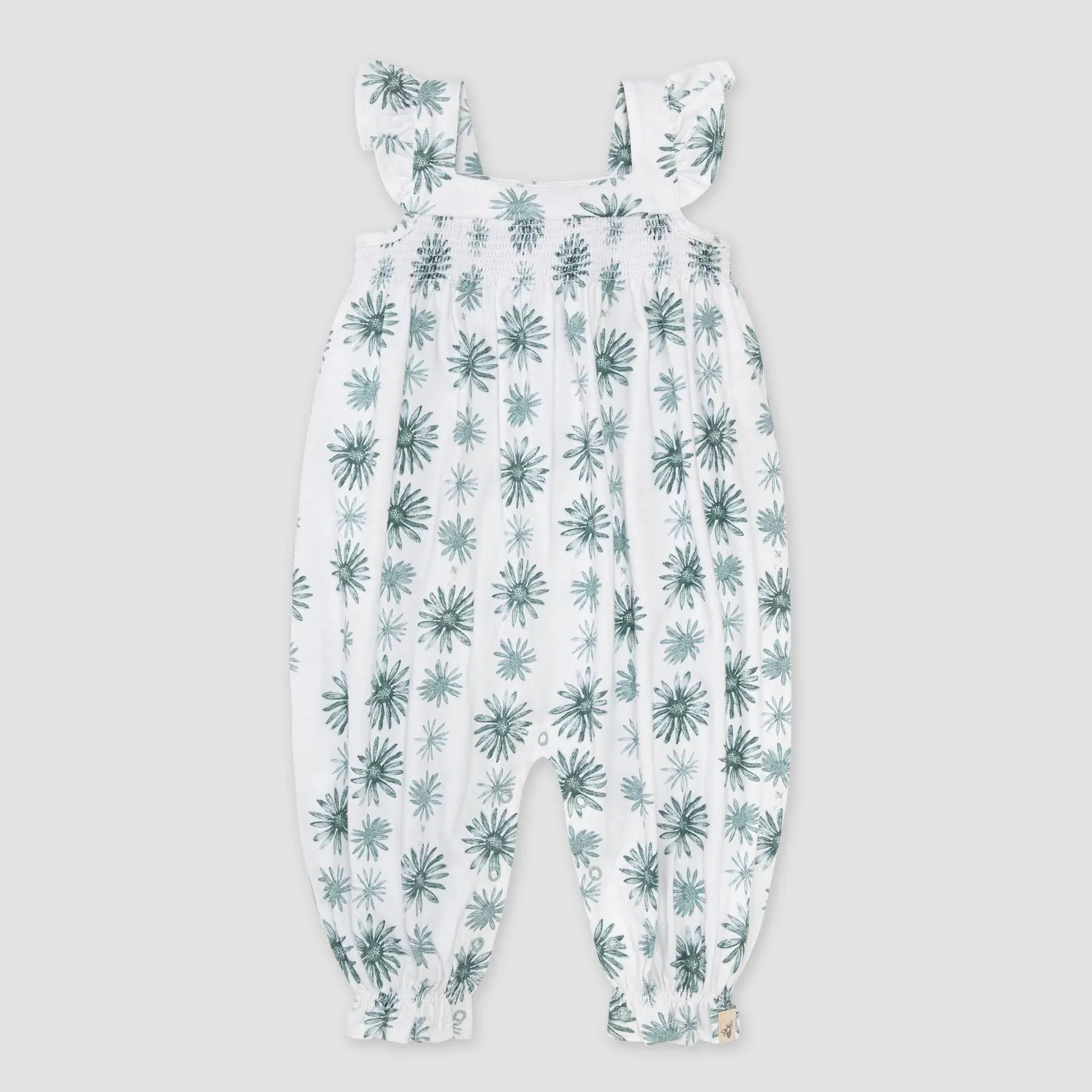 Burt's Bees Baby® Girls' Desert Daisies Jumpsuit - Light Blue/White