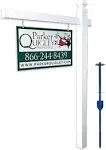 4Ever Products Vinyl PVC Real Estate Sign Post - White - 6&#039; Tall Post White 47&#034;