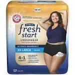 FitRight Fresh Start Incontinence and Postpartum Underwear for Women, Medium, Black (12 Count) Ultimate Absorbency, Disposable Underwear with The Odor-Control Power of ARM & Hammer