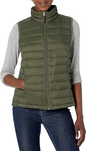 Amazon Essentials Women's Lightweight Water-Resistant Packable Puffer Vest