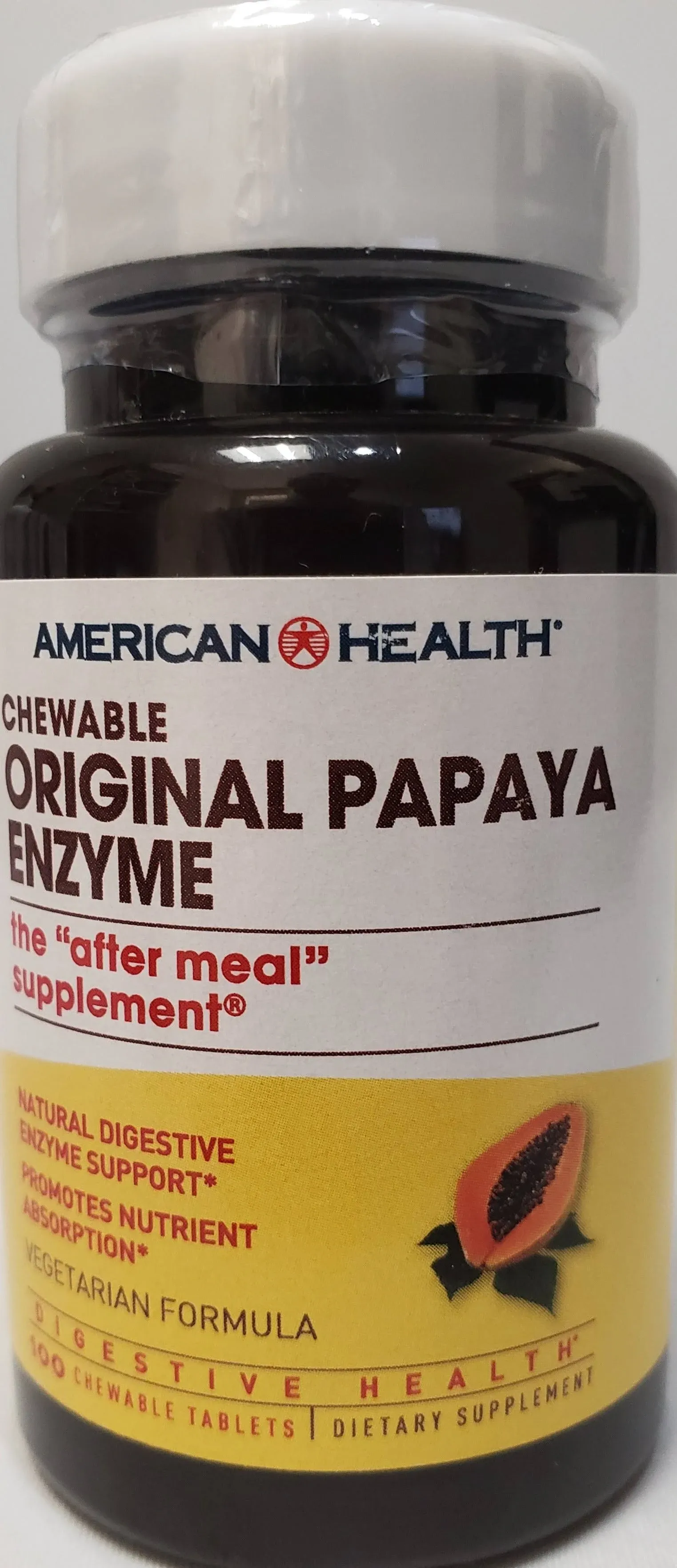 American Health Papaya Enzyme, Original, Vegetarian Formula, Chewable Tablets - 100 tablets