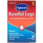 Hyland's Naturals Restful Legs PM Tablets, Nighttime Formula, Natural Itching, Crawling, Tingling & Leg Jerk Relief So You Can Sleep, Quick Dissolving Tablets, 50 Count